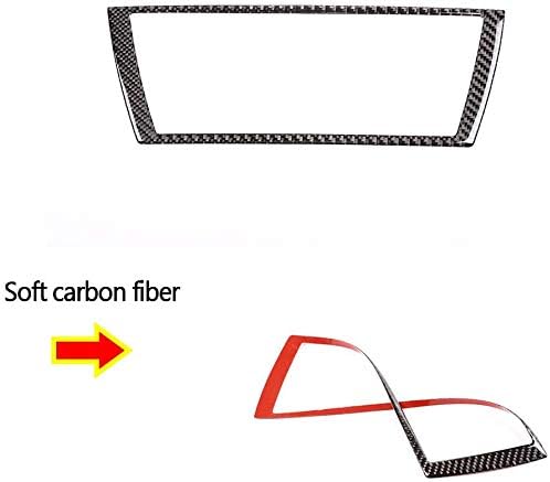 Miniatura 5 de Adhesivos de fibra de carbono suave para marco de navegación interior de automóvil, accesorios para BMW X5 E70 X6 E71 2008-2013 (estilo negro)