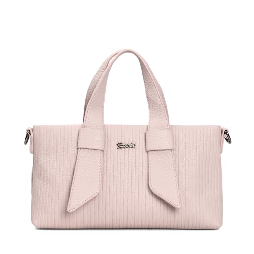 Image of EXOTIC Valeria Satchel Sling Bag for Women | Textured Leatherette Handbag with Top Handle & Detachable Crossbody Strap | Multi-Compartment Structured Purse