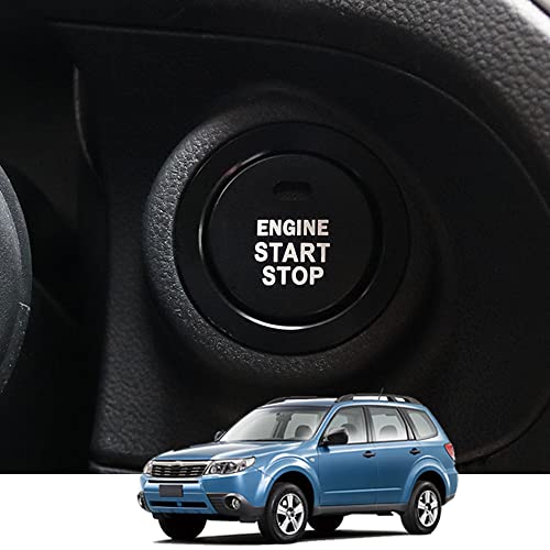 Kakash スバル専用高品質 エンジンスタート スターターリング アルミカバー 内装カスタムパーツ アクセサリーキズ防止防塵 取り付け簡単 車種専用設計2 pcsセット(黒)適合スバル フォレスター SK系(2018年7月~現行) レガシィB4 BN系