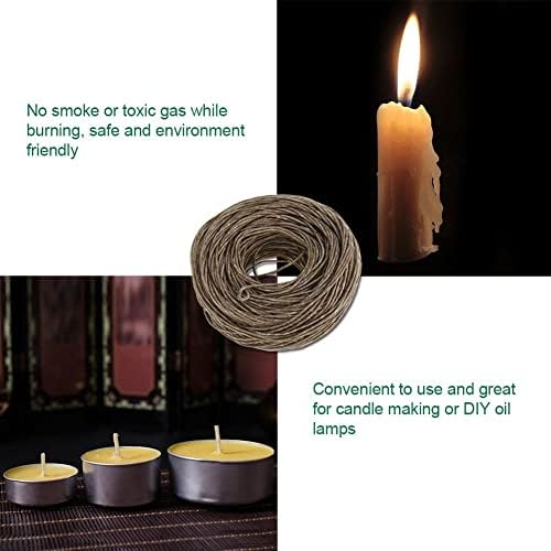 Tnfeeon Wicks for Organic Candles Organic Hemp Wick with 100% Natural Hemp Wick Beeswax Coating Unbleached For Candle Making (Dark)