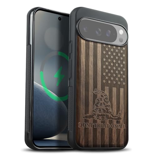 Carveit Wood Case for Pixel 10/10 Pro, Patriot Flag, Walnut by Carveit - Used condition - US$23.50