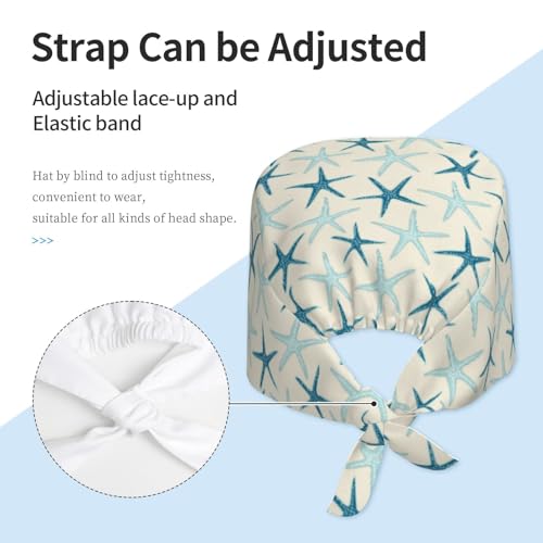 Image of Adjustable Working Cap Breathable Unisex Women Men Elastic Bandage Tie Back Hats Scrub Nursing Doctor Surgeon Cap