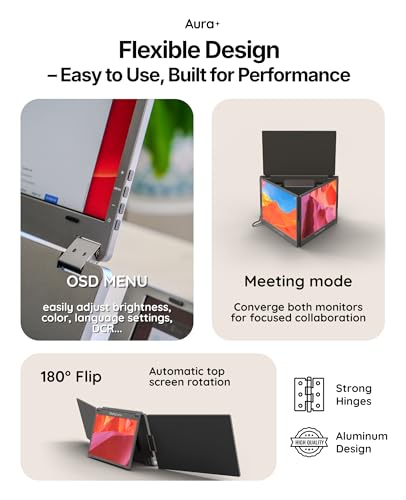 Image of | Triple Boost Pro 15.6 inch | Portable Monitor Extender | Full Aluminum | Quad Screens | 3x 15.6 FHD 1080P HDR IPS | USB-C & USB-A | Compatible Laptops 11 inch-18 inch Windows MacOS