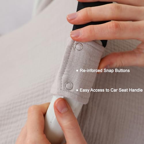 Image of 100% Muslin Cotton Car Seat Cover Baby, Carseat Canopy Cover, Universal Fit Stroller Covers for Boys and Girls (Summer Wheat)