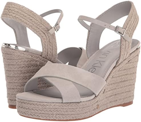 Calvin Klein Women's ELORY Wedge Sandal, ASH Grey 050, 6 | Image 6
