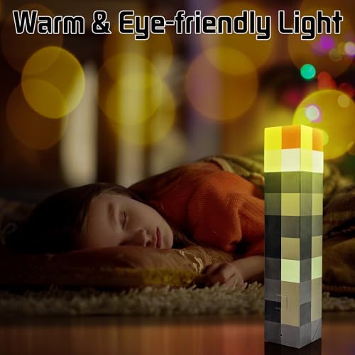 Image of AIDYVOI Light-up Wall Torch Lamp, 7-Color Night Light, Rechargeable Night Lamp, Hand Held & Wall Mountable Table Light, Costume Cosplay Nightstand Lamp for Room Decor for Boys, Brown