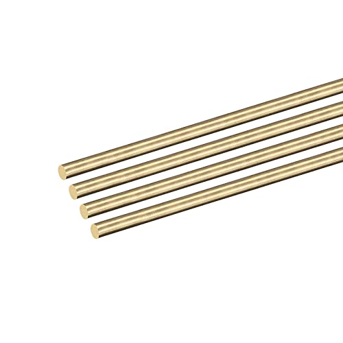 DMiotech 4pz 3mm x 200mm, Ottone Massiccio Tondo Asta, Ottone Asta Tornio Barra Scorte per Fai-da-Te Artigianato