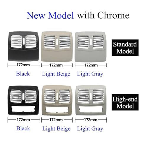 Panel Cromado de Aire Acondicionado Trasero para Mercedes Clase E E260 E300 E320 Gris Claro 3
