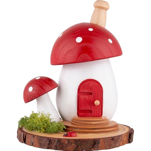 Erzgebirgische Volkskunst Frank Neumann Räucherpilz Fliegenpilz - 13 cm