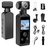 WOWAWOLA 5K HD Body Camera with Audio and Video, Sports Action Camera with 270° Rotatable Lens, Vlogging Camera for Travel, Outdoor Sport, Cycle, Clip and 64GB TF Card Included