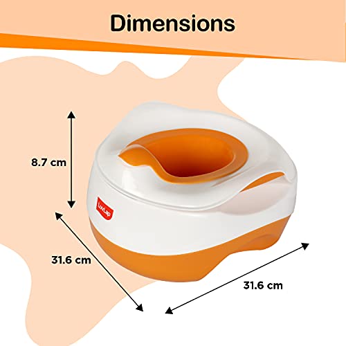 Image of LuvLap 3 in 1 Baby Potty Training Seat, Potty pot, potty seat cum removable toilet seat, for 1 + Year child, potty chair for baby suitable for potty training of Boys & Girls (Orange)