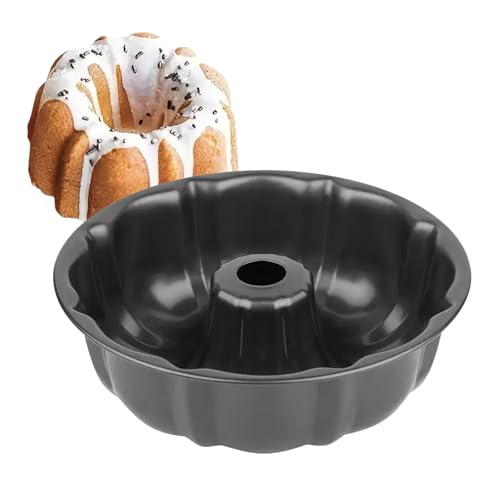 Recopilación de Moldes para tartas y bizcochos . 48 Molde para Bundt Cake de Acero Antiadherente, 27 y 24 cm, Rojo, Forma de Rosca para Repostería (Gris 26cm)