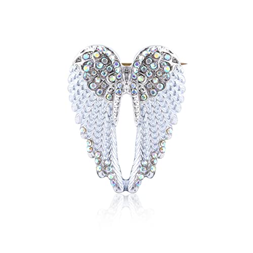 Image of Angel Wings Brooch Pin - Crystal Angel Wings Brooch Multicolor Lapel Pin Trendy Backpack Badge Hat Bag Decoration Accessories for Women Teen Girls