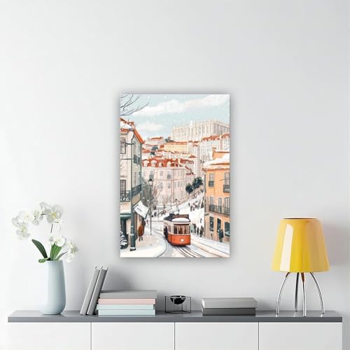 Poster de Lisbonne tram de Lisbonne impression sur toile déco murale 40x60 - 6