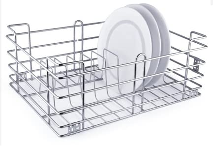 MARK PLUS Stainless Steel Thali Kitchen Basket for Modular Kitchen Drawer/Kitchen Trolley/Kitchen Basket/Kitchen Cabinet/Storage Organizer for Kitchen (19 * 20 * 8 Inches Basket)
