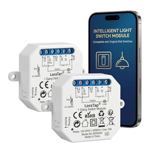 LoraTap Interruttore WiFi Alexa, Smart Timer Switch Funziona in Parallelo con Interruttore a Parete Originale, Compatibile con Alexa Echo e Google Home, 2pz Ricevitori a Relè 2500W