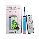 Playbrush Smart Sonic, smarte elektrische Schallzahnbürste für Kinder mit interaktiver Spiele-App (Pink)