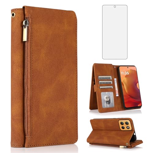 Housse Moto G15 Asuwish XKLLPT UK marron idéale pour vos journées de travail et sorties