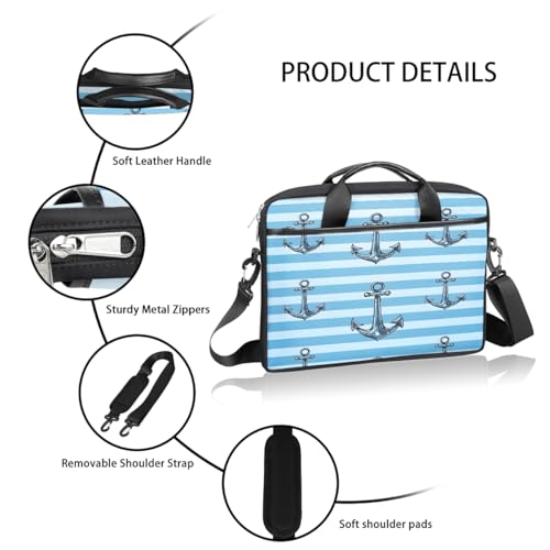Bolso para portátil con patrón de anclas 15 pulgadas miniatura 4