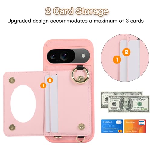 Étui Google Pixel 10 fin léger rose avec miroir pour le quotidien