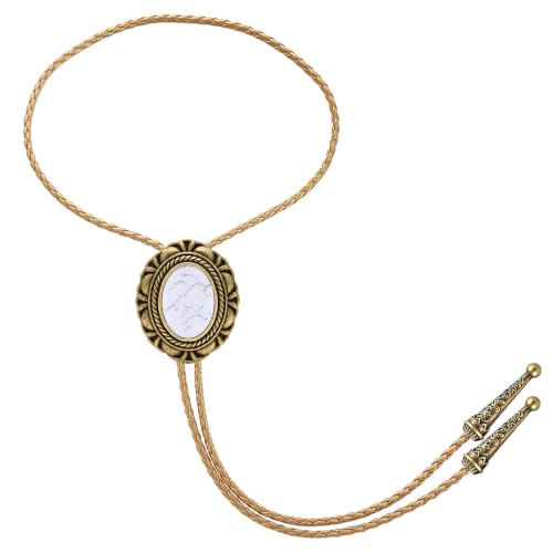 Image of GelConnie Native American Bolo Tie Rodeo Cowboy Leather Necktie Western Necklace Costume Accessories for Men,Women