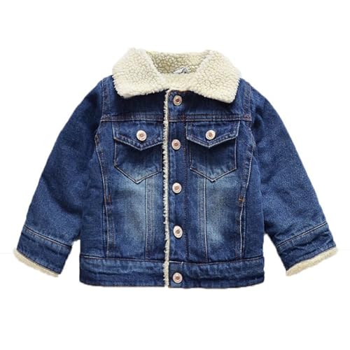 Generico Piumino 3 Anni Giacca in Jeans per Bambini Giacca 7 Anni Invernale (Blue, 3-4 Years)