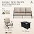 HERA'S HOUSE 4 Pieces Patio Furniture Set with Fire Pit Table, 2 x Rocking Chair, 3-Seat Sofa with 45" Fire Pit Table, Outdoor Conversation Set for Garden, Poolside, Backyard