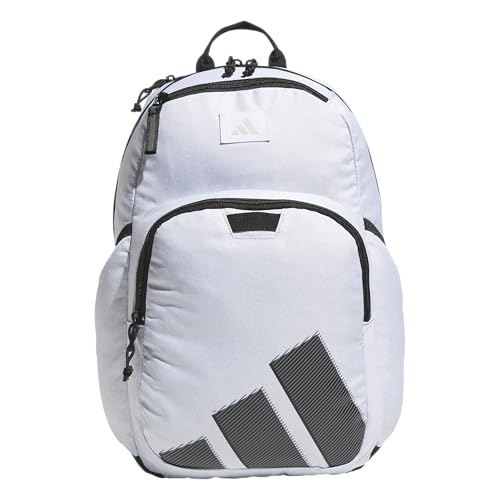 adidas Mochila pequena Midway para mulheres e homens, bolsa durável para laptop, Sarja branca/preta, One Size, Mochila pequena Midway para mulheres e homens, bolsa durável para laptop