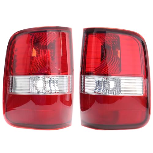 Image of Tail Light Assembly Compatible with Ford F-150 F150 2004 2005 2006 2007 2008 Driver and Passenger Side Rear Brake Light Housing Replace FO2800182, FO2801182, 5L3Z-13405-CA, 5L3Z-13404-CA
