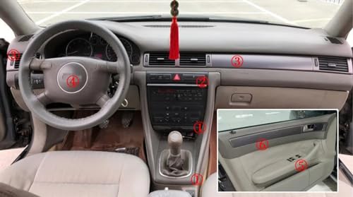 Sticker carbone 5D console centrale look sport auto A6 C5
