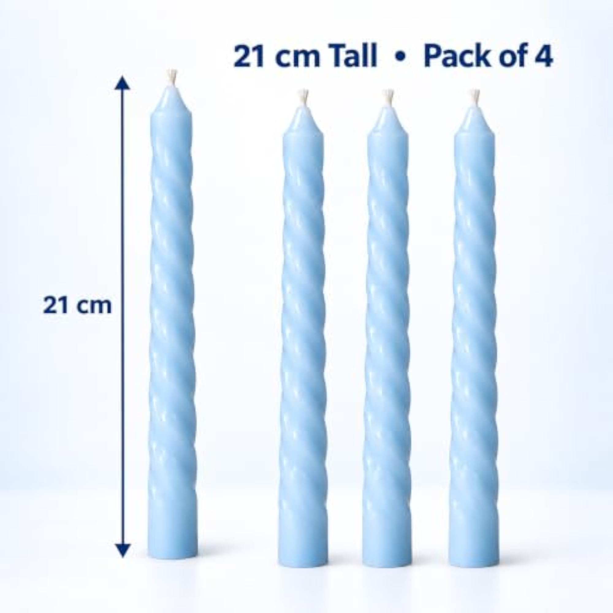 Spiral Taper Candles for Home Decor, Twisted Decorative Dinner Candles
