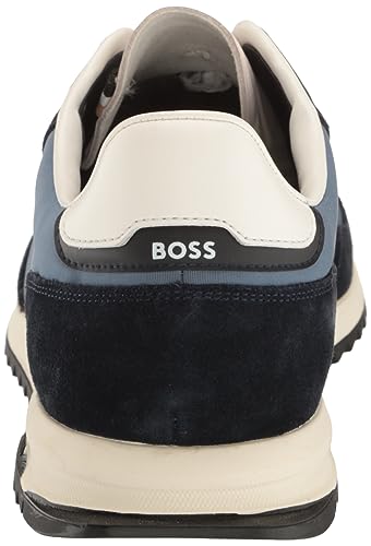 Image of BOSS Men's Zayn Low Profile Suede Leather Two Tone Sneaker