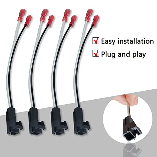 4 Pack Speaker Harness Replacement for GM Motors Buick Cadillac Chevy Oldsmobile Front Rear Door Speaker Wiring Harness Adapter 72-4568 - Door Speaker Replacement