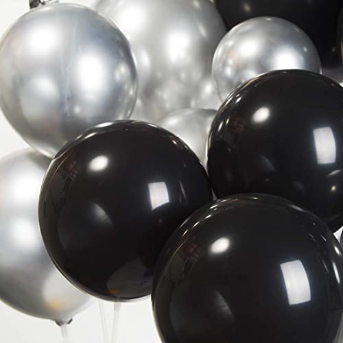Black And Silver Balloon Garland Arch Kit With Large Starburst Crown Foil Balloons For 2023Graduation 25Th Birthday 50Th Anniversary New Year Eve Decorations Retirement Party Supplies #TOP4