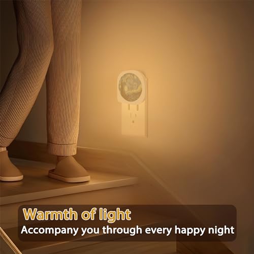 Image of Starry Night Oil Painting Night Light Plug into Wall,Night Lights with Dusk to Dawn Sensor 0.5W Night Light for Boys Girls Men Women Home Decor