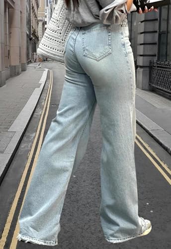 Image of Women's Flare High Waisted Bell Bottom Wide Leg Stretch Classic Denim Pants