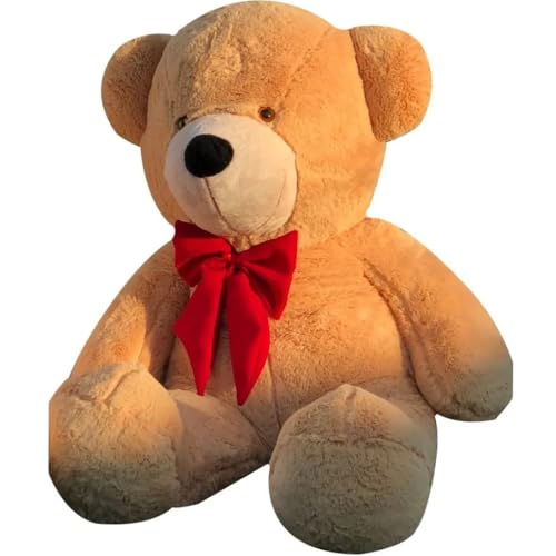 Urso Gigante de Pelúcia Teddy com Laço Personalizável 1,10m Altura – Pelúcia Antialérgica 100% Acrílica (1,10cm)