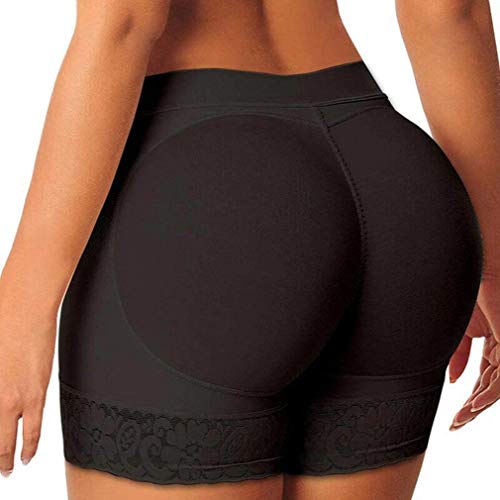 Hellotem Women Lace Padded Seamless Butt Hip Enhancer Shaper Panties Underwear, Black, (Us Size 10-12) 2Xl #TOP1