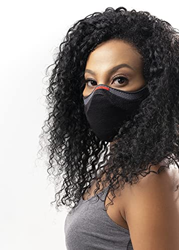 KIT Máscara FIBER Knit Sport + 30 Filtros de Proteção + Suporte (M, PRETO)