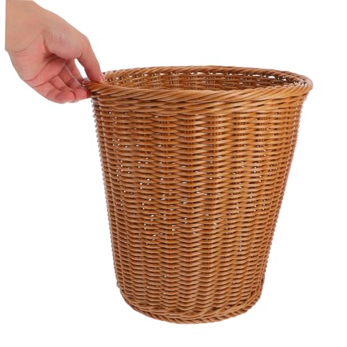 Caneca de basura rectangular con tapa tejido rattan miniatura 3