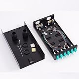 Fiber Enclosure Multimode Wall Mount Box, LC-MM 12 Port OM3, Included LC-UPC MM 12 Strand OM3 Pigtail Cable, 6 Duplex LGX Loaded Panel, Fiber Kit for Enterprise, Home, Data Center Network Applications