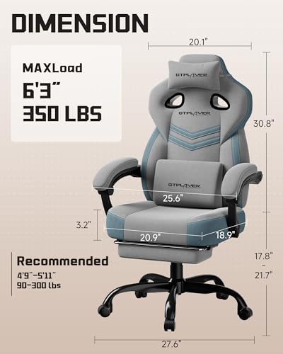 Image of GTPLAYER Gaming Chair for Adults, Ergonomic High Back Chair with Footrest
