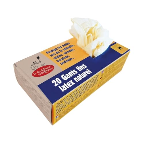 La Droguécologique - Gants Latex Naturel FSC - 20 UDS D'UTILISATION