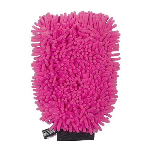 Muc Off 2-in-1 Microfibre Wash Mitt - Chenille Cleaning Mitt and Waffle Sponge for Bike and Car - Streak-Free, Scratch-Free Finish - Machine Washable