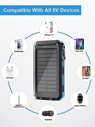 image for Kepswin Solar Charger, 38800mAh Solar Power Bank, Waterproof External 