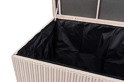 CLP Poly-Rattan Auflagenbox Comfy Ø 5 MM I 320 oder 785 Liter I Für Gartenpolster I Wasserdicht, Farbe:perlweiß, Größe… – Bild 8