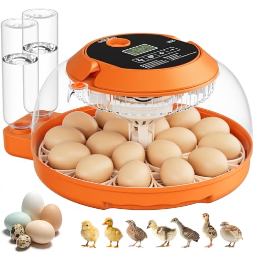 18 Egg Incubators for Hatching Eggs, Egg Incubator with Automatic Egg Turning and Humidity Control, Incubators for Hatching Chicken Ducks Quail Goose Pigeon