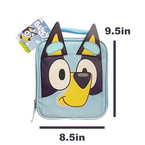 Bluey Backpack or Lunchbox with Face and Ears for Back to School Bookbag Personalized and Non-Personalized - 14 Inches (Non-Personalized Lunchbox)2
