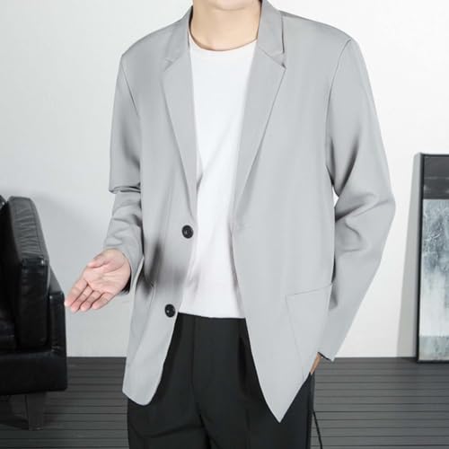 Men's Casual Dressy Blazer Two Button Lightweight Sport Coats Long Sleeve Lapel Collar Suit Jacket with Pockets3