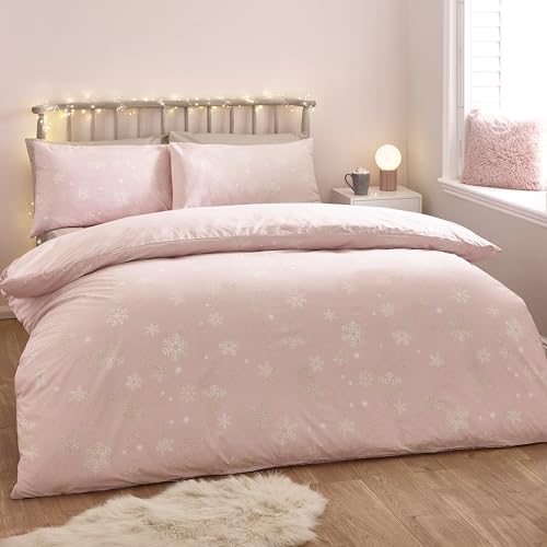 Parure de lit double réversible 2 personnes rose pour changer de style - 3